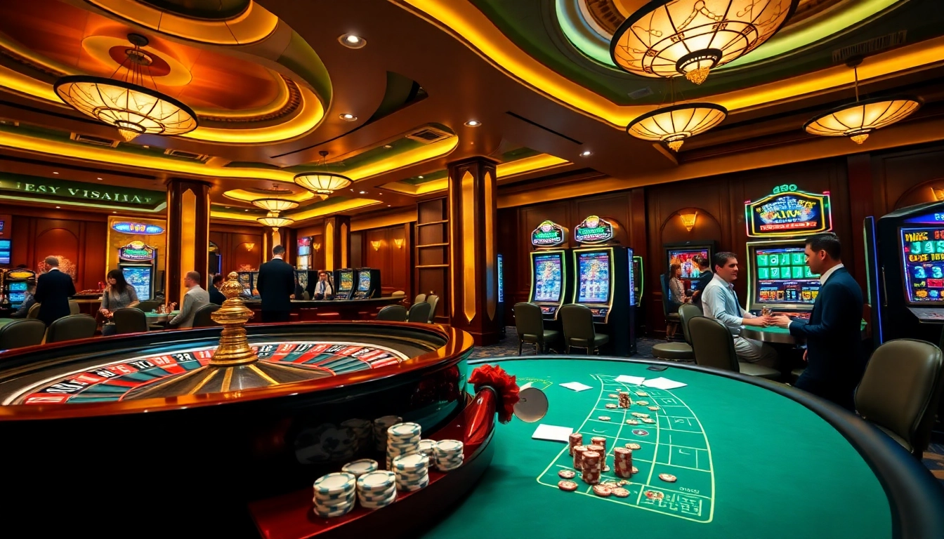 Experience thrilling gaming at MM88 today with vibrant casino tables and slot machines.