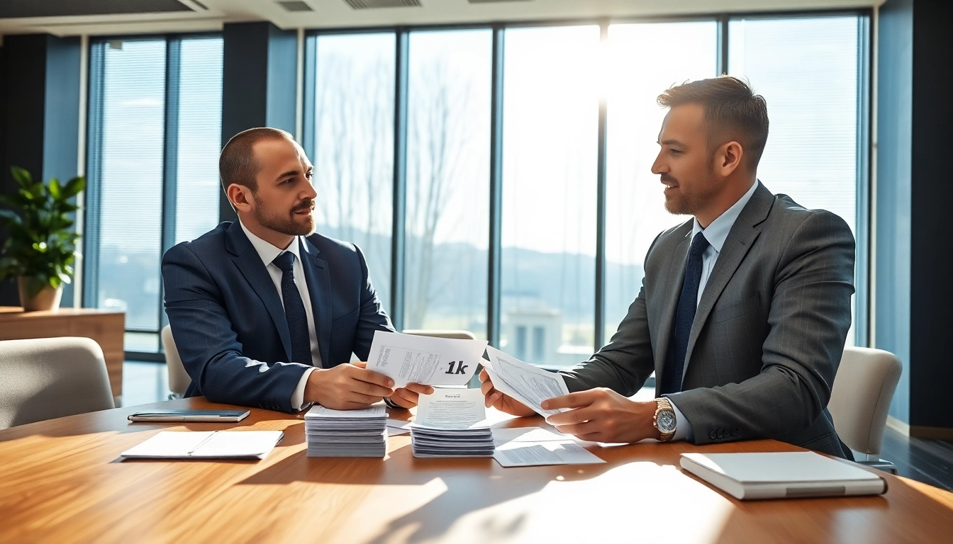 Proses deposit 1k sedang berlangsung di meja bank profesional dengan dokumen penting.