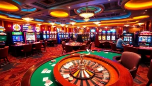 Experience the excitement of gaming with vmaxgame.net at a luxurious casino table filled with colorful chips and cards.