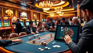 Tải daga for enhanced online gambling experience at a luxurious casino setting.