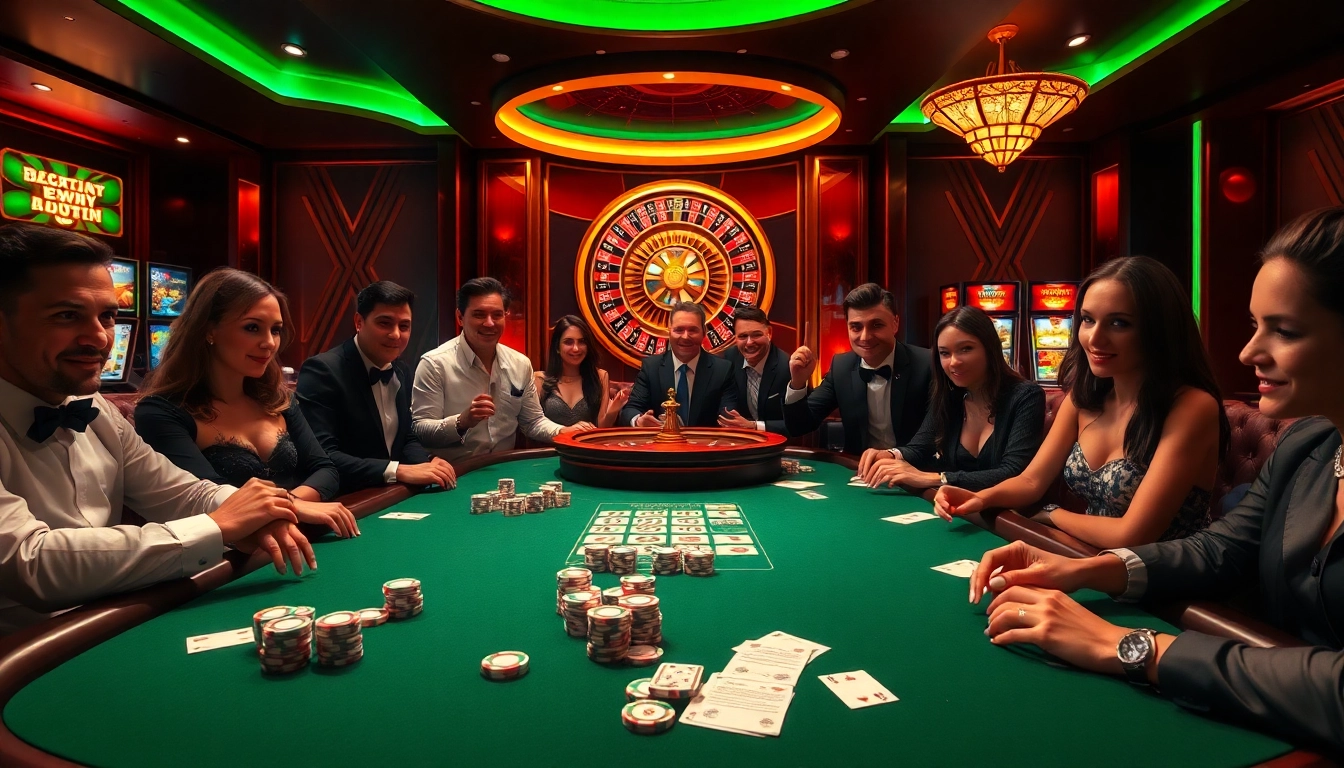 Players engaging in a thrilling game at hay.win casino, showcasing poker chips, cards, and excitement.