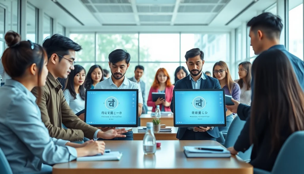 Immersive learning scene with 有道 translation technology in use.