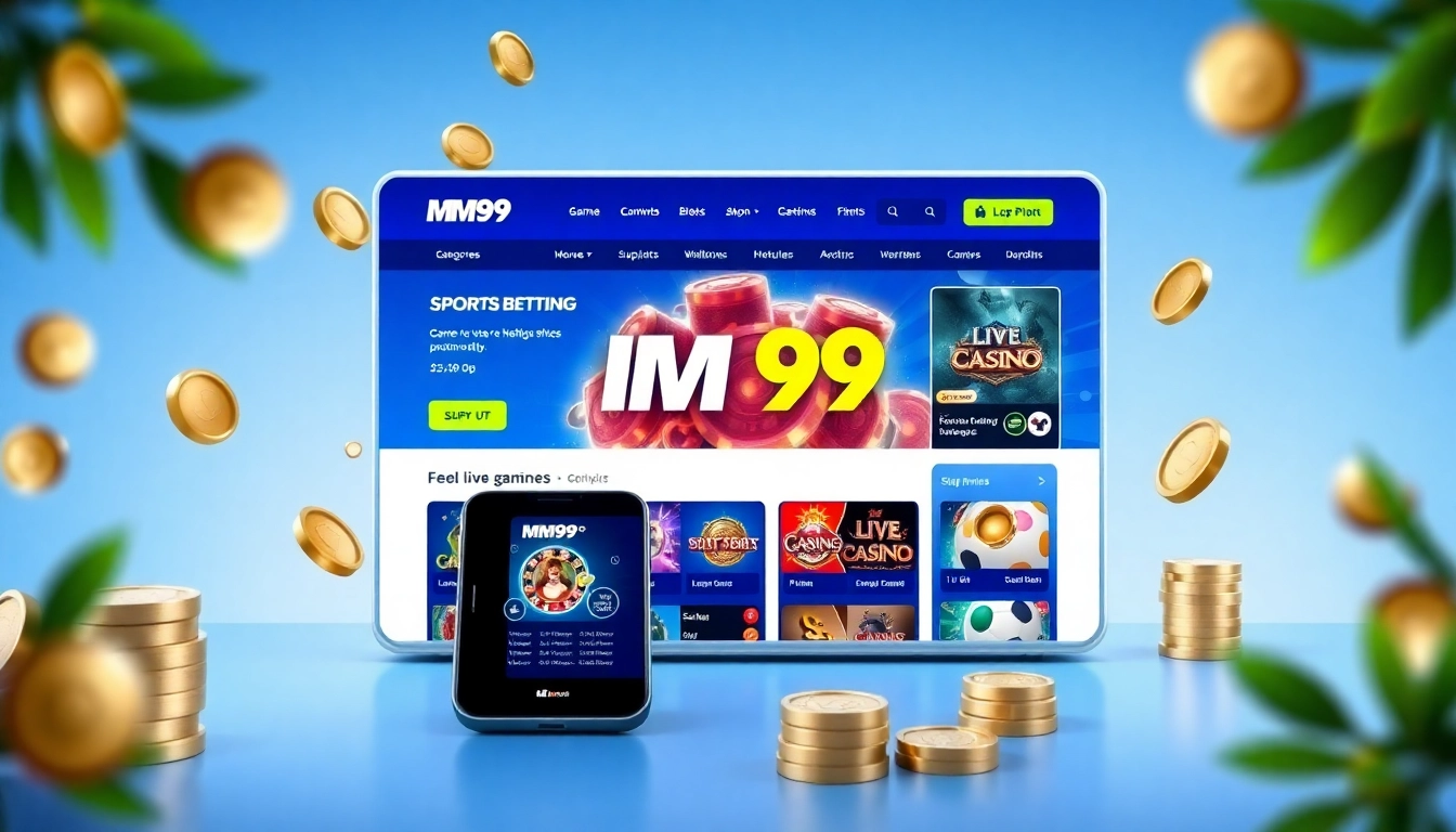 MM99 online betting platform interface showcasing diverse gaming options and user-friendly design.