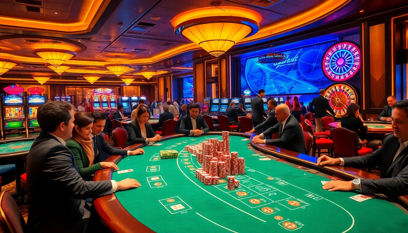 Gamblers engaging with hidden wiki links while enjoying luxurious casino games.