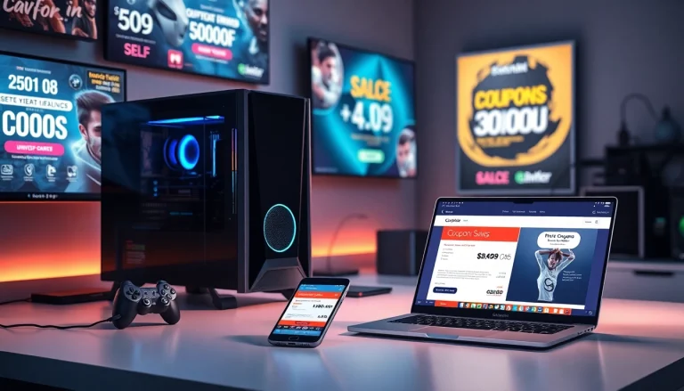 ドスパラ クーポン displayed on a modern desktop setup, showcasing technology and savings.