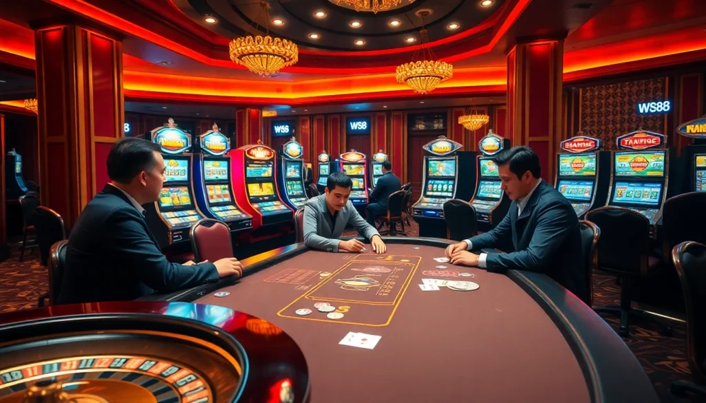 Experience thrilling gameplay at WW88's vibrant casino atmosphere with engaging slot machines and poker tables.