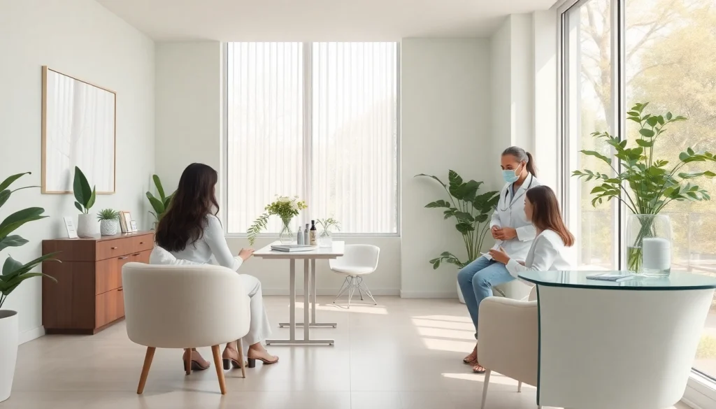 髪の再生における信頼とケアを強調する、女性の薄毛治療の相談エリア。