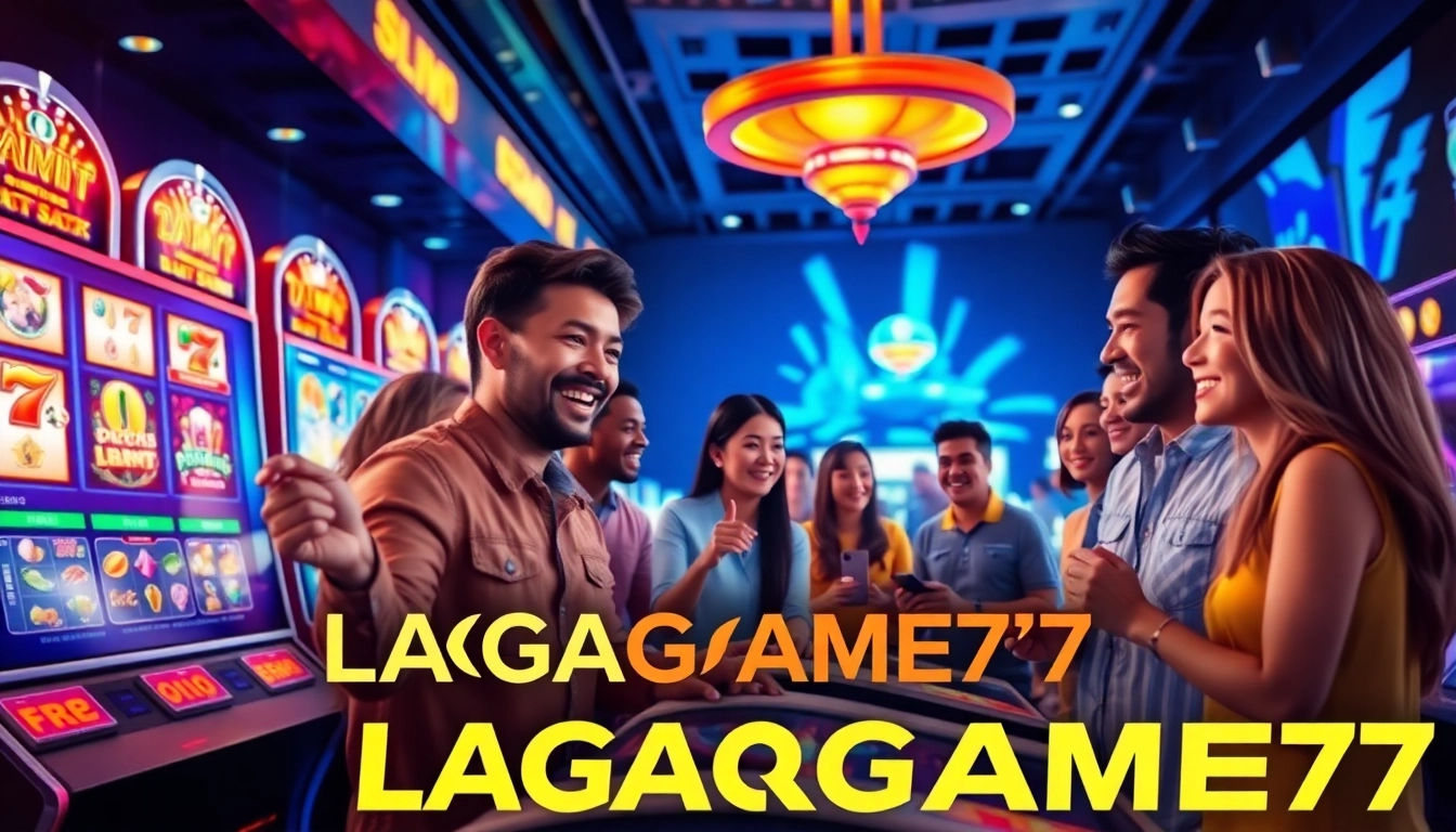 LAGAGAME77 online gaming platform showcasing vibrant slot experiences with diverse players.