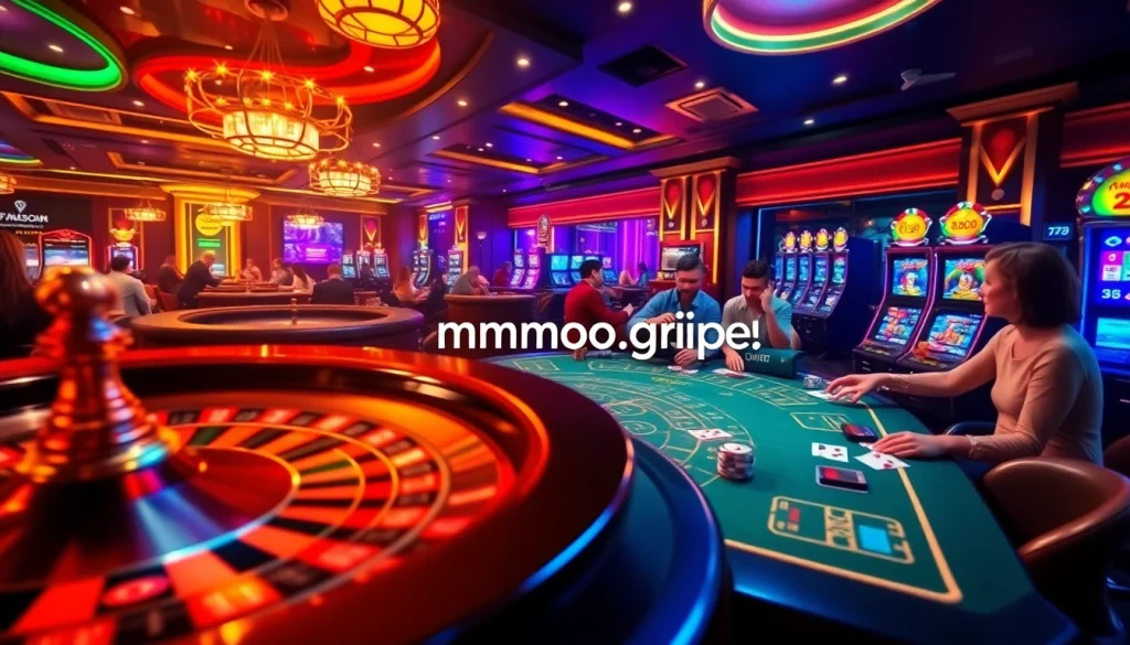 Engaging gamblers at a vibrant casino table showcasing the excitement of https://mmoo.gripe/ with poker chips and cards.