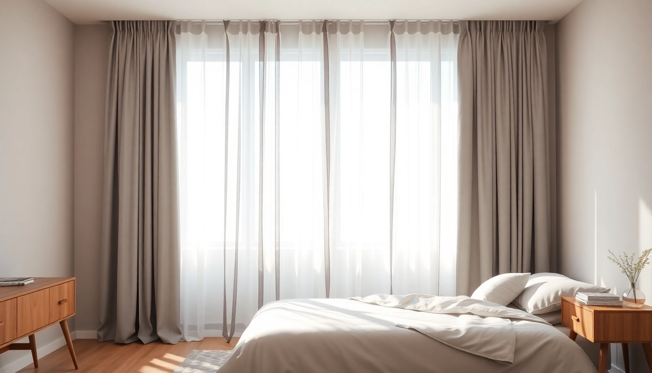 Verduisterende gordijnen in een moderne slaapkamer die stijl en comfort combineren.