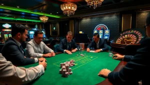 Experience thrilling gaming at QH88 with vibrant casino tables and high-stakes poker action.