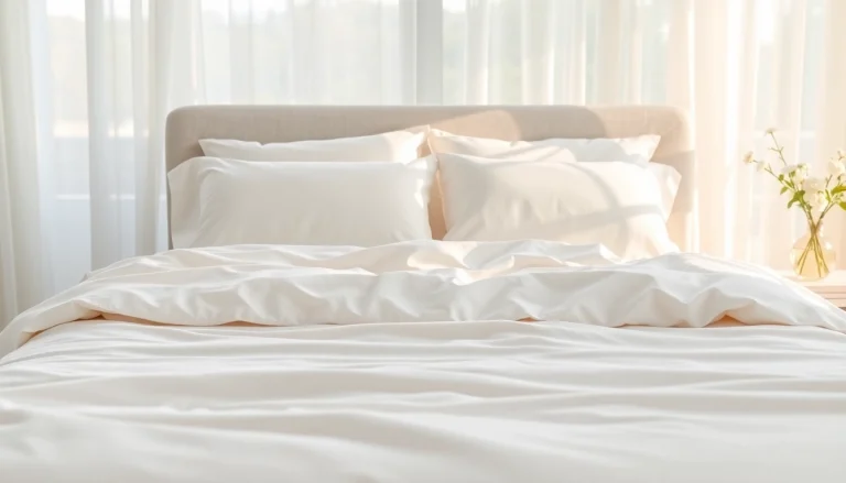 Geniet van een bed met luxe percale katoen dat stijl en comfort biedt.