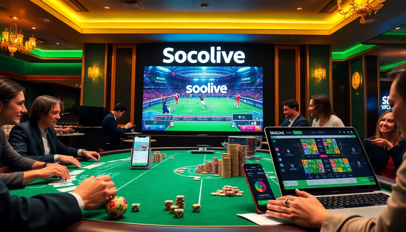 Betting excitement at Socolive2.cv with engaging live sports and casino elements.