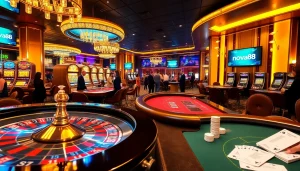 Experience high-stakes gaming at nova88 casino, featuring vibrant roulette, poker tables, and exciting slot machines.