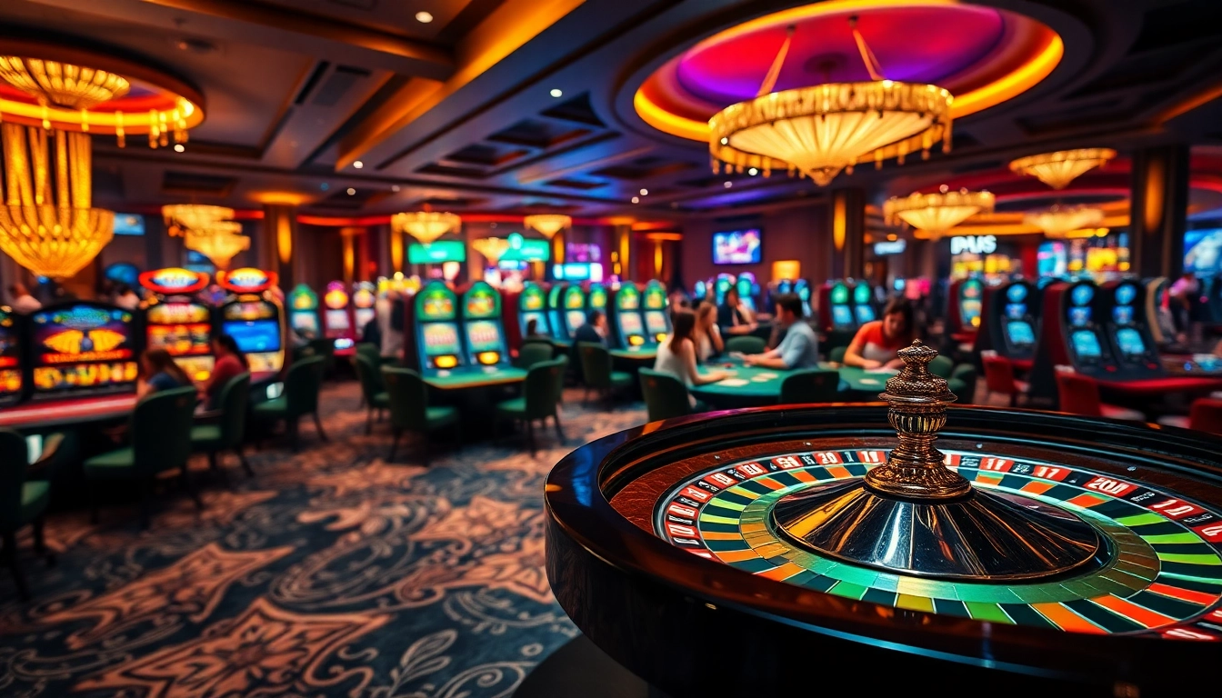 The excitement of gaming at Nhà Cái X88 casinos featuring poker tables and slot machines.