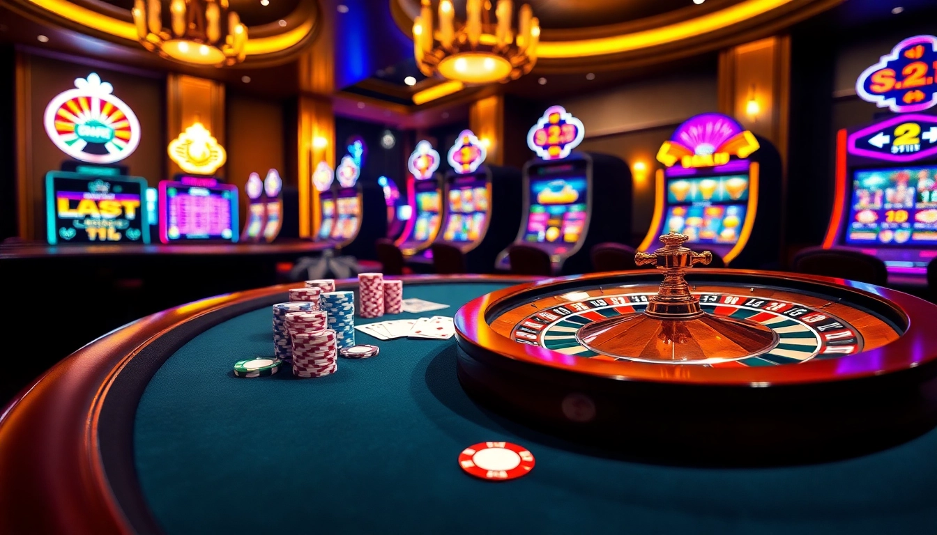 Experience the excitement of gambling with https://nk88net.com/, featuring a vibrant casino scene including roulette and poker.