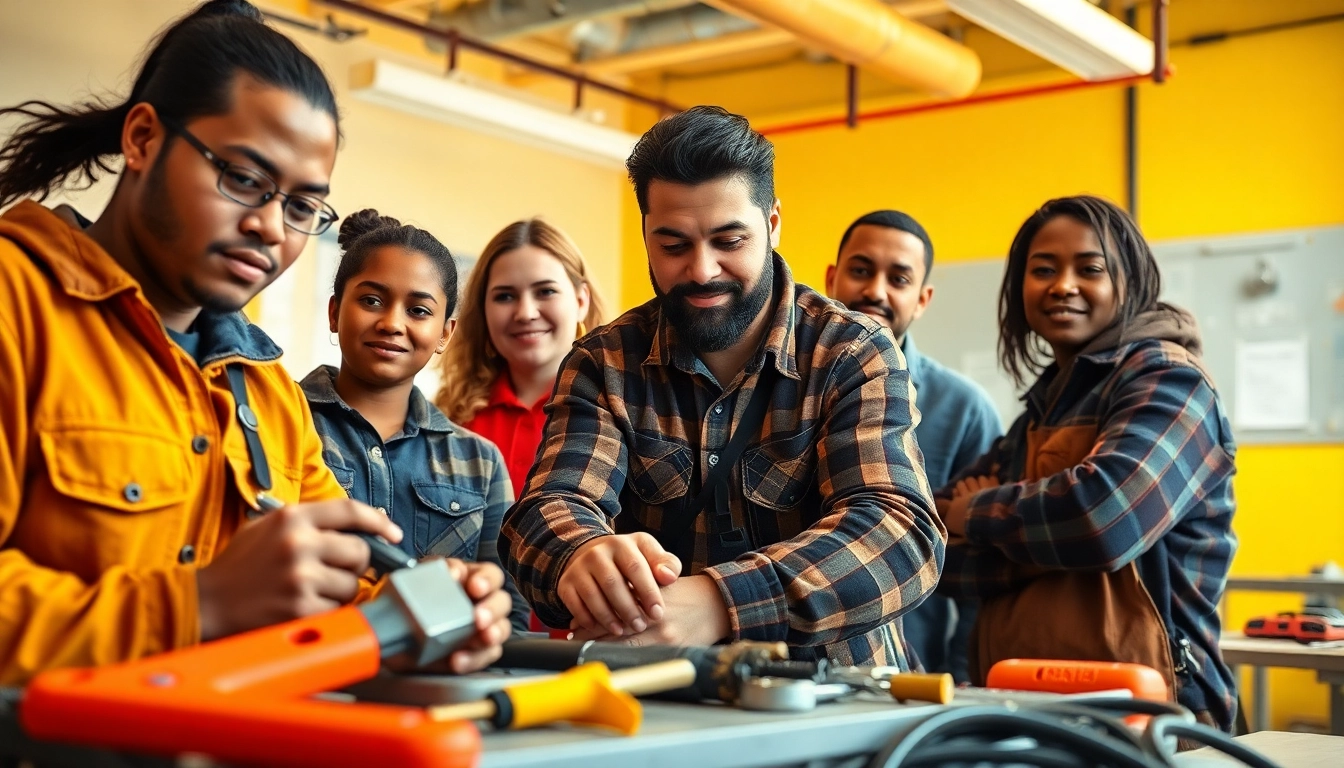 Inspiring scene of a Wyoming Electrical Apprenticeship training session featuring diverse apprentices.