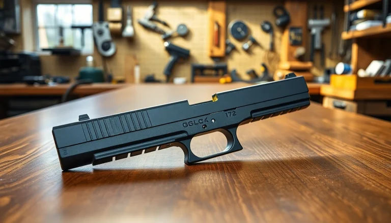 View a Glock 17 Gen 3 MOS OEM Slide highlighting its intricate design and functionality.