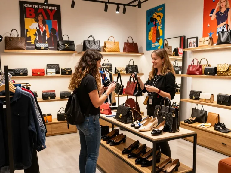 Engaging shopping experience at a 레플리카 쇼핑몰 featuring stylish luxury replica items and friendly customer service