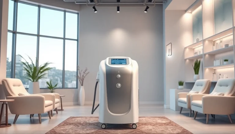 what is the best cavitation machine showcased in a modern beauty salon environment with a sleek design