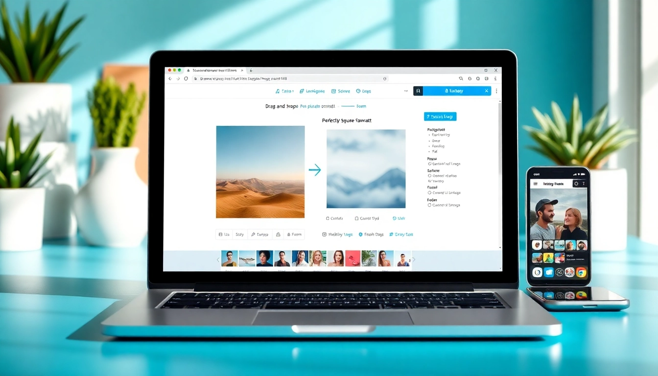 Transform images to square easily with our online tool, showcasing the image to square process.