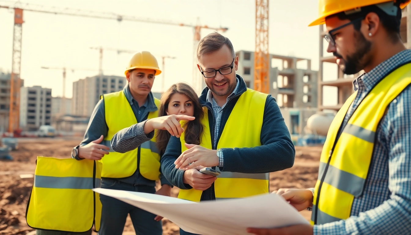 Enhancing construction quality management with a focused engineering team working on site.