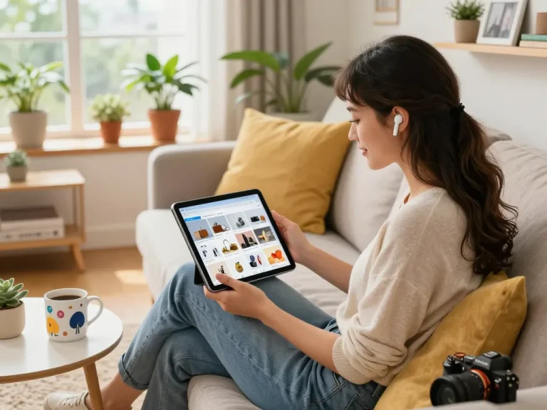 Browsing the latest products on https://hubet88.icu/ from a cozy home environment.