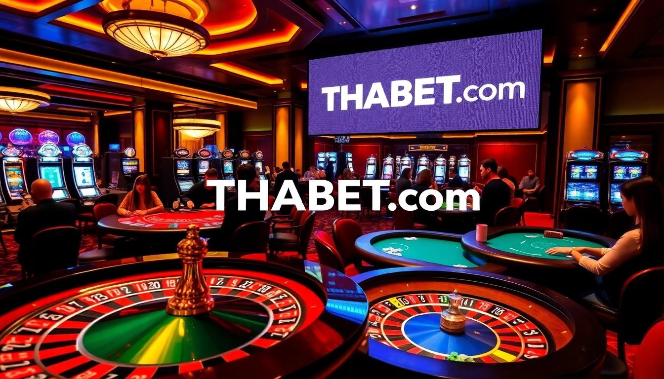 Players celebrating their wins at THABET com casino with roulette and poker games in action.