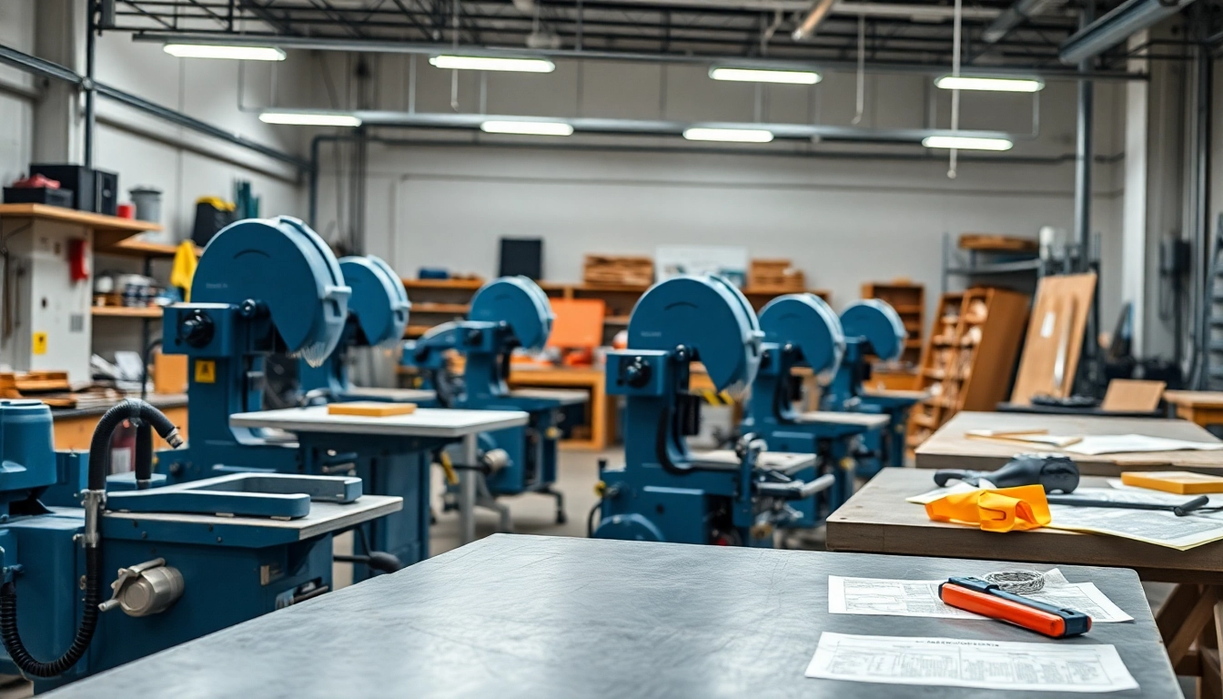 Cutting equipment displayed in a professional workshop for optimal precision.