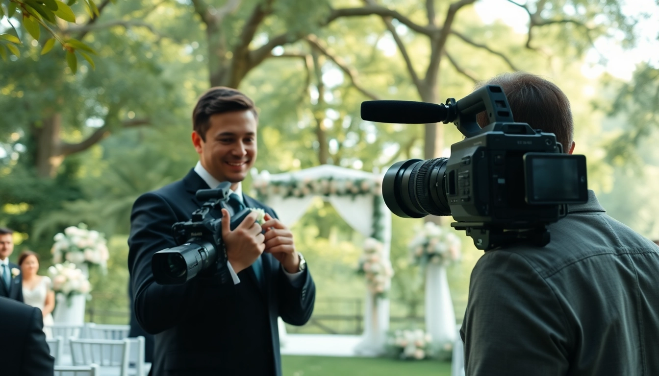 Edmonton videographer capturing breathtaking wedding moments amidst stunning outdoor scenery.