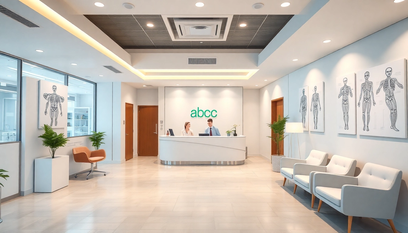 ABCクリニック　口コミ　評判 受付の画像。温かい雰囲気の診療空間を強調。