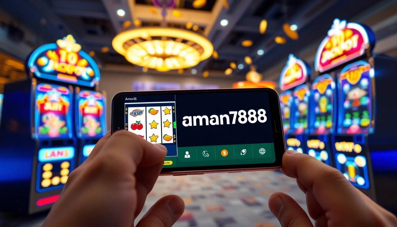 Engaging online slot gaming interface on aman788 platform showcasing jackpots and vibrant graphics.