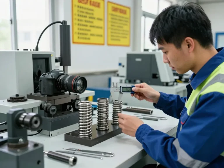 Arcuri torsiune de înaltă calitate inspectate de un tehnician într-un mediu industrial
