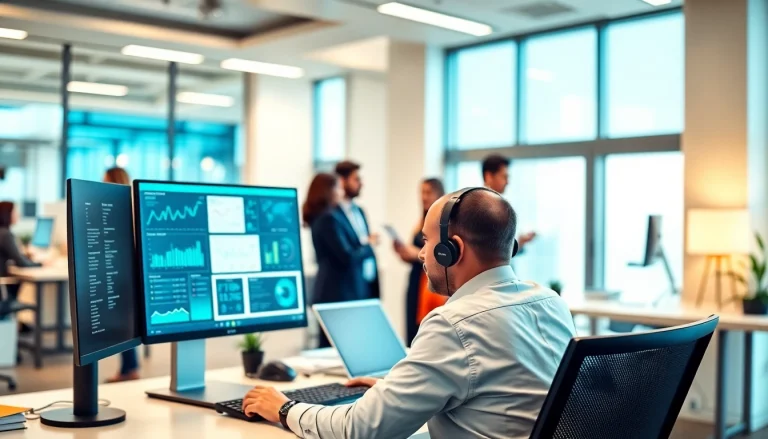 Optimize efficiency with AI claims processing tools in a modern office setting.