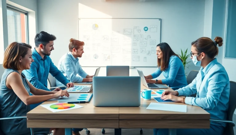 Webflow Agentur arbeitet kreativ im modernen Büro mit Designprojekten.