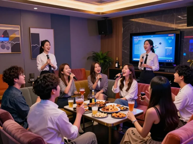 음료와 엔터테인먼트를 즐기는 인천쓰리노의 활기찬 밤문화를 경험하는 손님들.