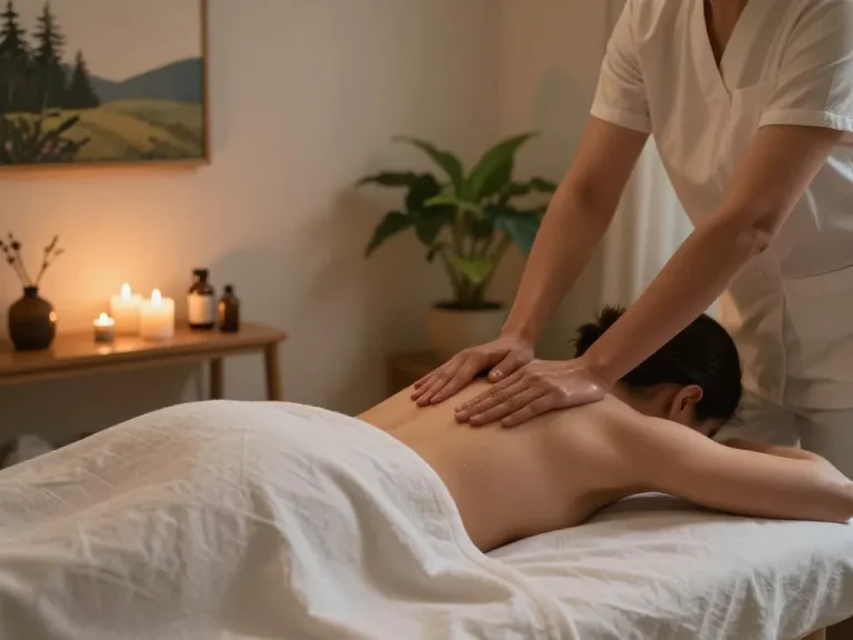 Relaxing Swedish massage session at a spa featuring 천안스웨디시 services, soothing ambiance and skilled therapist.