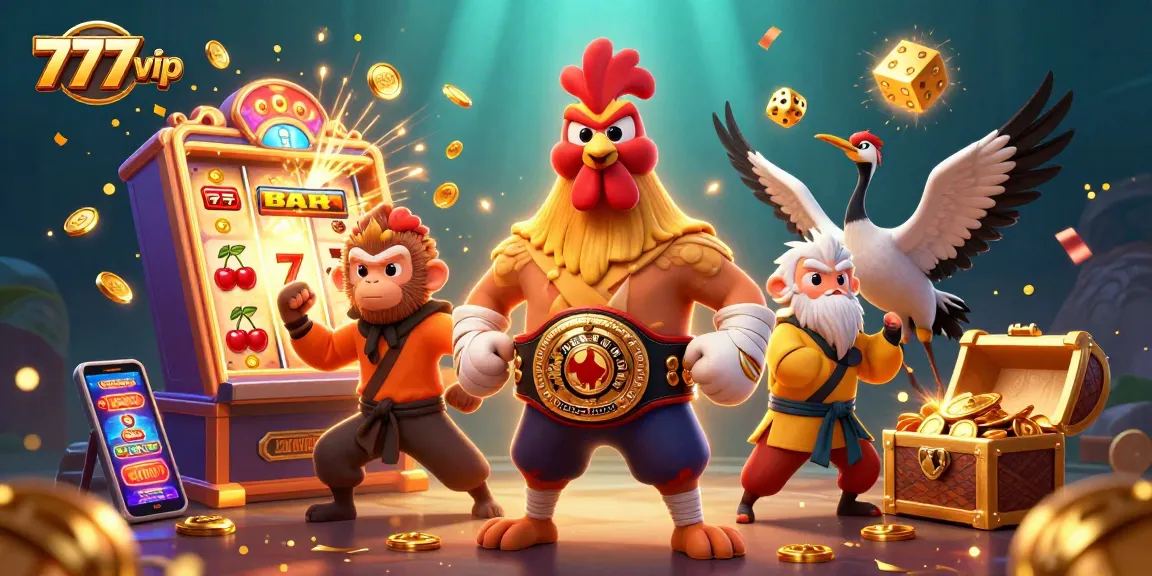 Experience thrilling gameplay with 777vip at the vibrant 3D casino featuring animated characters and exciting game elements.