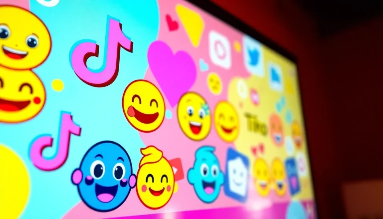 Engaging TikTok emojis showcased vividly, capturing attention with colorful designs and energetic style.