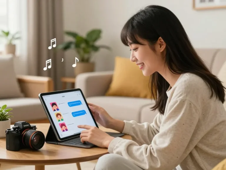 Enjoying a chat with girlfriend AI in a cozy home setting