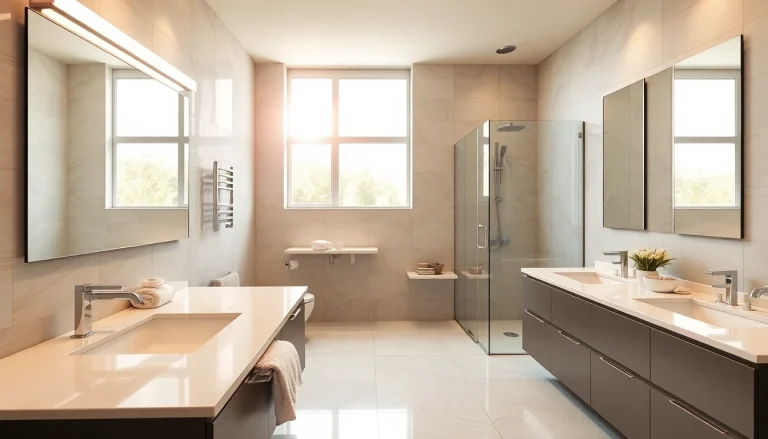 Explore stunning bathroom renovations near me featuring elegant designs and modern fixtures.