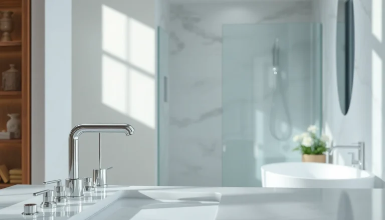Experience elegant showers Australia in a modern, tranquil bathroom setting showcasing sleek designs.