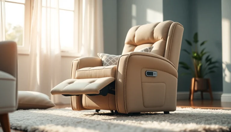Enjoy the comfort of a lift chair recliner with heat and massage in a cozy living room.