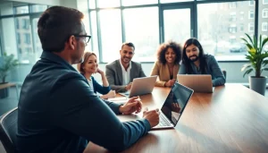 Engaging career coaching session demonstrating collaboration and inspiration in a modern office.