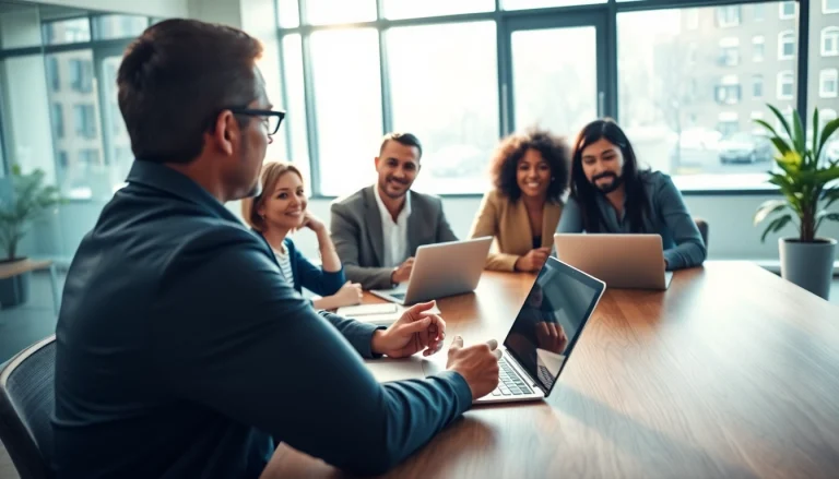 Engaging career coaching session demonstrating collaboration and inspiration in a modern office.