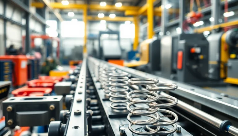 Gas Spring Manufacturer showcasing precision-engineered gas springs in an advanced production setting.