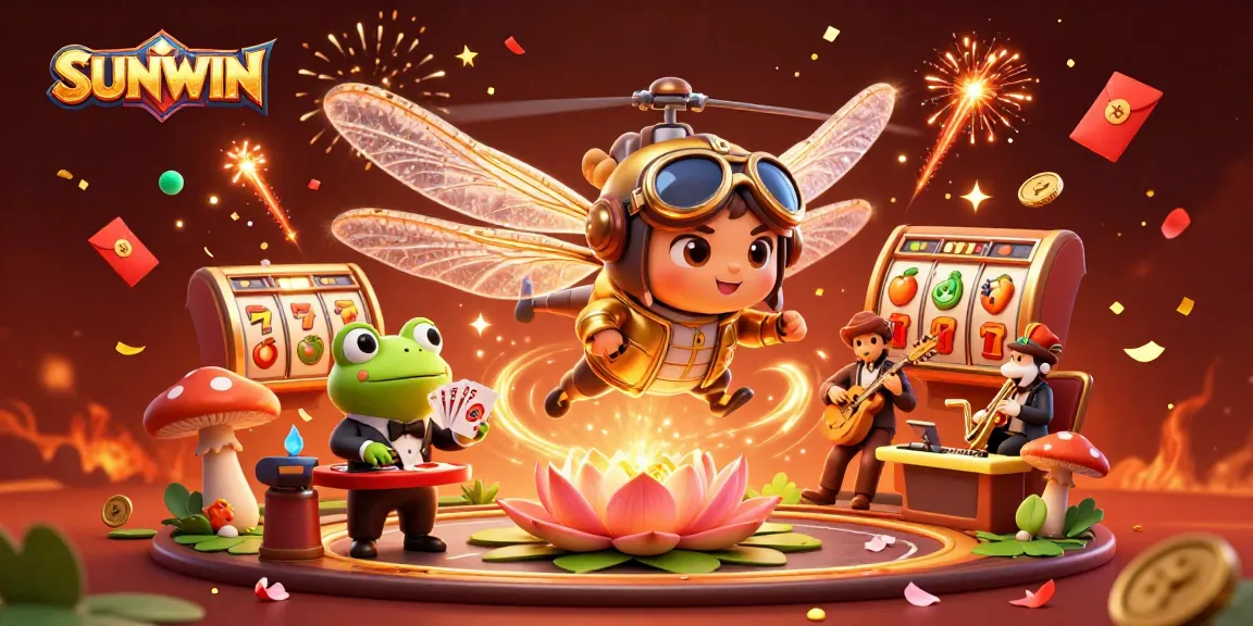 Experience the exciting world of SUNWIN with vibrant casino action and colorful characters.