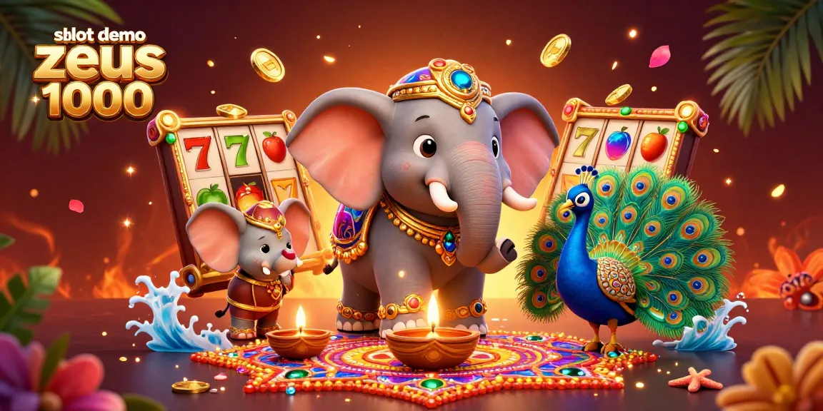 Experience slot demo zeus 1000 in this vibrant 3D illustration featuring themed elements and exciting visuals.