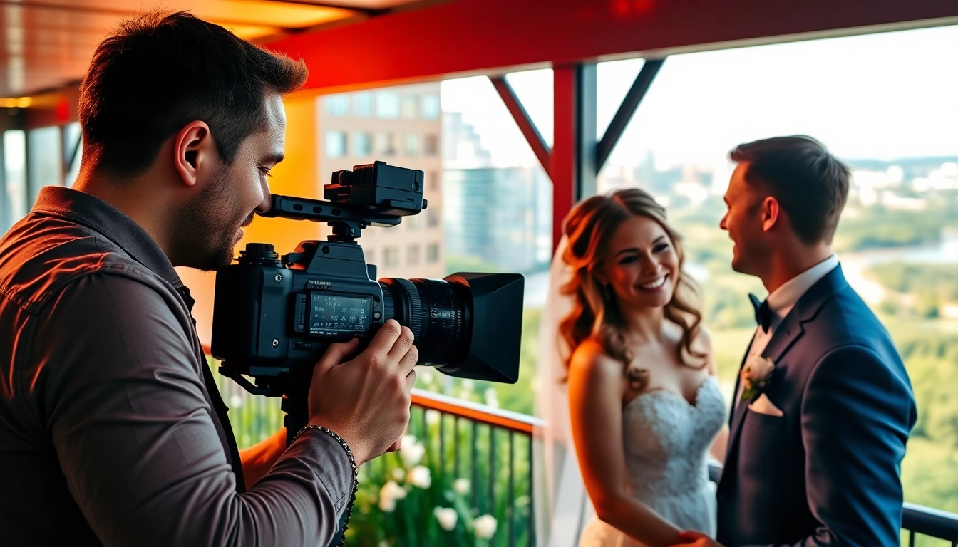 Videographer captures wedding moments in Edmonton's scenic backdrop.