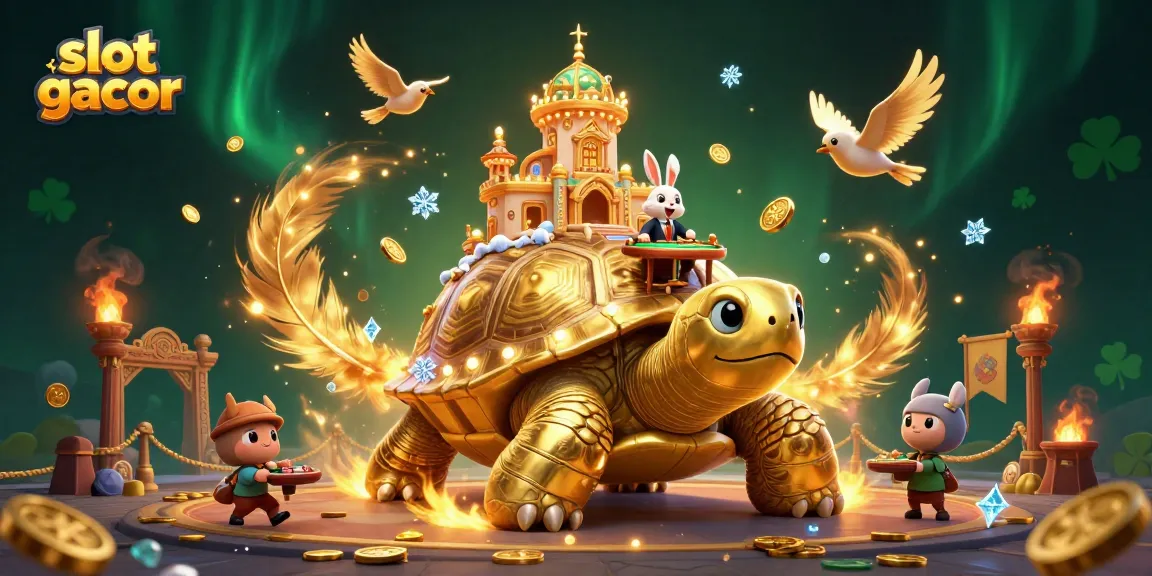 Experience slot gacor excitement with a thrilling 3D casino illustration featuring animated characters and rich, vibrant elements.